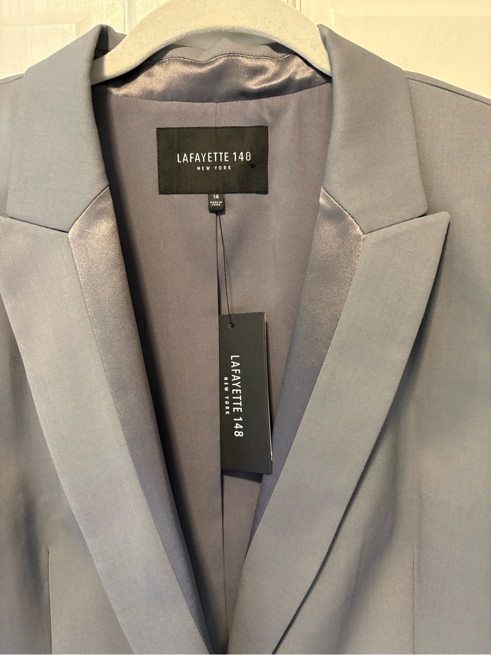 NWT Lafayette 148 New York Gray Single-Button Women's Blazer wool jacket 14 new - Picture 2 of 6
